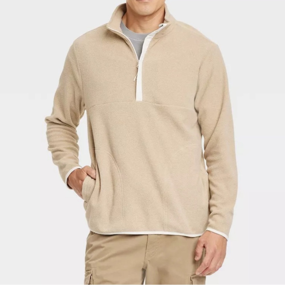 Goodfellow & Co Men's Beige Zip-Up Sweater